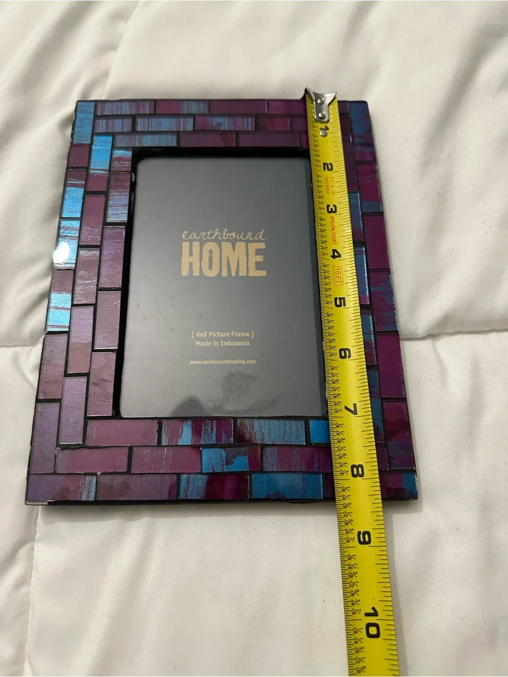 EARTHBOUND Home Purple and Blue Iridescent Mosaic 4x6 Photo Frame